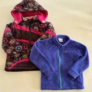Girls Jacket Bundle - Columbia/Rothschild - pink/ purple. Size 3 & 4 toddler.